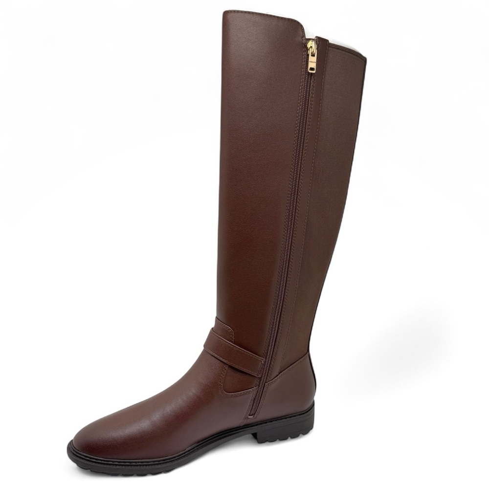 Coach Farrah Tall Riding Boots with Logo Buckle Walnut Size 10 - Picture 3 of 15